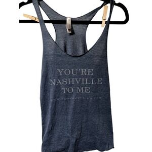 Next Level Apparel Graphic Tank Top Racerback Nashville Blue Medium